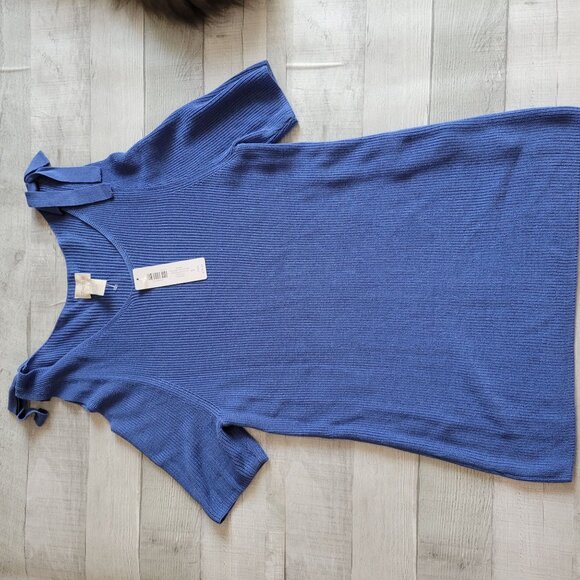 Chicos Blue Shoulder Tie Pullover Sweater Size 1 - Picture 5 of 7